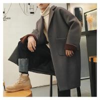 YUANSU独衣恋秋冬毛呢风衣男中长款韩版潮流宽松风衣外套男士呢子大衣bf风衣