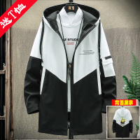 YUANSU风衣男中长款2020新款春秋季韩版服装中学生外套潮中长款休闲夹克风衣