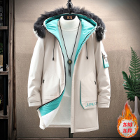 YUANSU中长款外套男韩版潮流秋冬款加绒加厚风衣2020新款男装保暖外衣服风衣