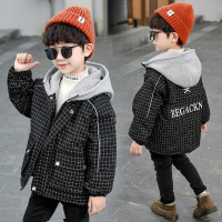YUANSU男童夹棉加厚外套儿童小童风衣2-3-4岁5男宝冬装格子反光秋冬夹克风衣