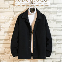 YUANSU毛呢大衣男短款秋冬款风衣外套男士风衣加厚宽松大码休闲胖子上衣风衣