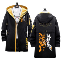 YUANSU日系动漫火影忍者漩涡鸣人春秋中长款学生风衣外套夹克男装衣服潮风衣