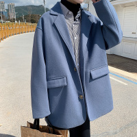 YUANSU2020秋冬西装风衣男加厚潮流呢大衣韩版宽松休闲短款毛呢帅气外套风衣