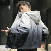 YUANSU2020秋装新款渐变色风衣男青年短款潮流帅气休闲外套百搭春秋衣服风衣