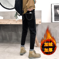 YUANSU加绒加厚牛仔裤男秋冬款韩版潮流百搭修身小脚保暖马丁靴裤子搭配休闲裤