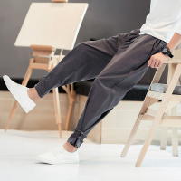 YUANSU春秋季盘扣裤子男休闲宽松小脚裤男士潮牌复古汉服薄款亚麻长裤潮休闲裤