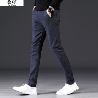 YUANSU直筒简加绒冬季休身搭配休闲西装的裤子男kuzi气质商务便裤修身酉休闲裤