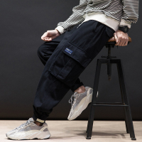 YUANSU胖子日系暗黑系工装束脚裤男大码宽松学生百搭潮秋季灯笼裤哈伦裤休闲裤