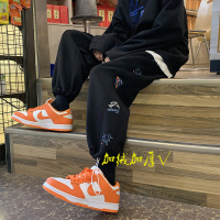 YUANSU卫裤搞定一周穿搭潮牌痞帅串标设计感运动裤子男秋冬款加绒束脚裤休闲裤