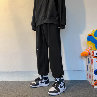 YUANSU阿喜胖休闲裤男2020冬季新款胖子加绒束脚裤韩版宽松大码直筒卫裤休闲裤