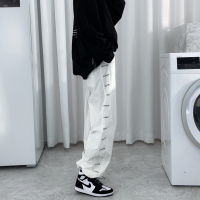 YUANSU短句先生 侧边字母印花休闲裤男潮韩版宽松卫裤九分运动束脚裤休闲裤