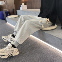 YUANSU小熊卫裤男冬季加绒加厚情侣小脚运动裤子韩版潮流学生束脚休闲裤休闲裤