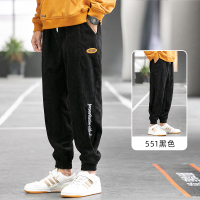 YUANSU灯芯绒休闲裤子男士韩版潮流秋冬季百搭宽松加绒加厚束脚运动男裤休闲裤