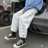 YUANSU加绒运动裤男加厚裤子外穿秋冬季潮牌束脚卫裤串标保暖休闲长裤bf休闲裤