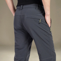YUANSU运动裤子男装秋季户外速干裤宽松冲锋防风工装登山休闲长裤冬厚款休闲裤