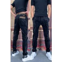 YUANSU9289秋冬款男士雪尼尔弹力裤子休闲裤男长裤宽松直筒男裤韩版潮流休闲裤