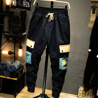 YUANSU港风秋冬裤子男休闲裤韩版宽松束脚裤男学生潮牌工装裤男哈伦国潮休闲裤