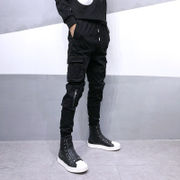 YUANSU彦正工装裤男潮牌多口袋机能束脚裤韩版休闲发型师修身小脚哈伦裤休闲裤