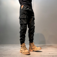 YUANSU彦正新款潮流多口袋束脚宽松工装裤男国潮机能小脚哈伦裤休闲长裤休闲裤