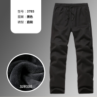 YUANSU运动裤男加绒加厚秋冬季大码宽松长裤直筒宽松针织休闲保暖棉卫裤休闲裤