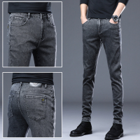 YUANSU香港高端牛仔裤男秋冬款加绒2020新款潮流修身小脚百搭休闲长裤子休闲裤