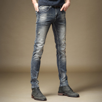 YUANSU杰雷诺秋冬款牛仔裤男修身小脚男裤子日系复古怀旧色牛仔休闲长裤休闲裤