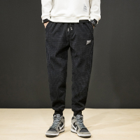 YUANSU加绒运动裤男秋冬款休闲长裤直筒灯芯绒加厚裤子潮流百搭男裤外穿休闲裤
