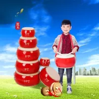 牛皮鼓成人大鼓幼儿园儿童玩具鼓0-3岁小鼓锣鼓打击乐器 12寸牛皮鼓40*22cm