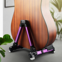 阿诺玛(AROMA)吉他架立式支架电木古典吉他放置地架尤克里里琵琶小提琴架 gleam黑黄[带重力锁]吉他落地支架