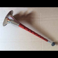 兴乌木D调唢呐红木黑檀d调初学者乐器送全套配件 乌木竹节银色碗+全套配件