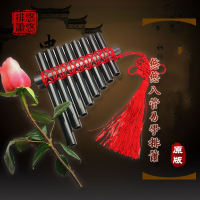 芈月传排箫乐器8管简易排萧儿童学生亲子手工音乐课成人娱乐 F款 手绘黑管+挂绳 绑好成品
