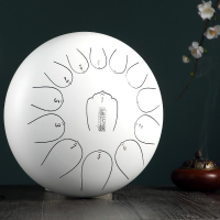 鲁儒空灵鼓莲花鼓13音色空鼔琴专业级手碟打击乐器初学者正品 新款莲花13音钛白色[多音域系列]