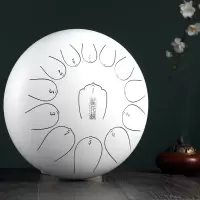 鲁儒空灵鼓莲花鼓13音色空鼔琴专业级手碟打击乐器初学者正品 新款莲花13音钛白色[多音域系列]