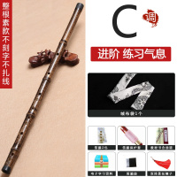 一节紫竹笛子炎乐器专业演奏考级竹笛成人初学古风陈情横笛 C调+配件(一节素款不刻字不扎线)