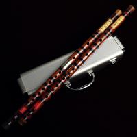 专业级演奏笛子乐器炎丁自林精制横笛苦竹笛成人考级笛 两节D调[铝合金笛盒+全套配件]婉约柔情