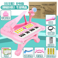 儿童炎钢琴1-3-6岁女孩初学者入电子琴宝宝多功能可弹奏音乐玩具 公主充电板[快递盒装]