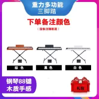 电钢琴88键炎便携式重锤家用专业考级成人幼师初学者电子键盘可充电 插电重力电钢琴+多功能+三脚踏 官方标配