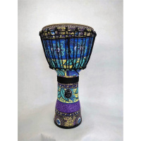 新款加纳初学者手鼓炎非洲鼓丽江1012寸云南儿童幼儿园成人乐器 10寸栓绳款式三