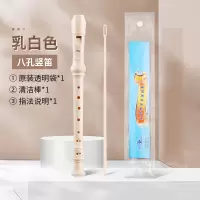 天鹅(Tian E)德式竖笛8孔6孔儿童小学生入门初学练习成人八孔六孔笛子乐器_8孔白色标配清洁棒指法说明PVC袋