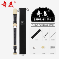奇美竖笛德式高音6孔8孔小学生用初学者六孔八孔儿童入门笛子乐器_配布袋黑色6孔