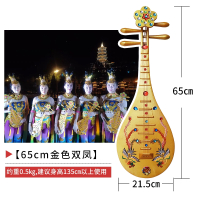 炎黄舞蹈专用仿真琵琶儿童成人飞天舞敦煌舞琵琶道具舞台演出道具琵琶_65cm金色双凤