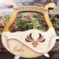 易响天开竖琴16弦19弦古典原神风元素简单易学小众里拉琴乐器_19弦风元素原木礼包