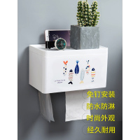卫生间纸巾置物架厕所纸巾盒家用免打孔创意卡通厕纸抽纸盒防水架