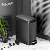不锈钢垃圾桶家用卫生间卧室客厅厕所窄长方形脚踏有盖创意