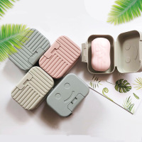 2个装旅行便携皂盒翻盖塑料洗脸香皂盒子带锁扣皂托带盖肥皂盒