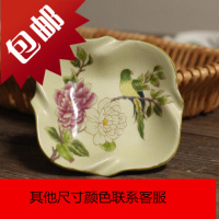 高温美式复古陶瓷粉彩肥皂盒新中式香皂盒皂托小号宾馆皂碟摆件