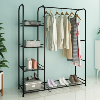 落地晾衣架阳台衣帽架室内置物架家用衣服架子折叠卧室单杆挂衣架