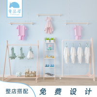 童装店展示架货架落地多功能ins衣架落地实木北欧风服装店展示架