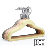 儿童环保植绒衣架童装衣架防滑无痕晒衣架服装店衣挂衣橱衣架10个
