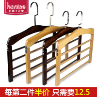 实木无痕防滑多功能晾衣架挂裤架多层家用衣柜裤架商店展示围巾架